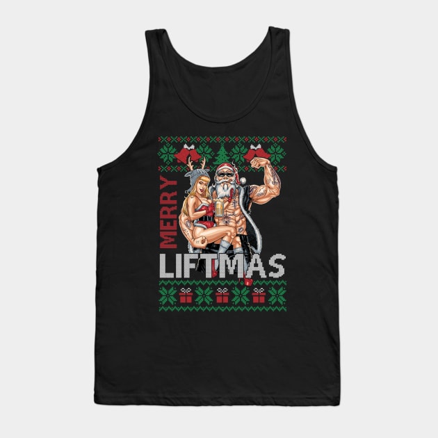 Merry Liftmas Christmas Xmas Fitmas Fitness Santa Holiday Gift For Men Women Tank Top by SloanCainm9cmi